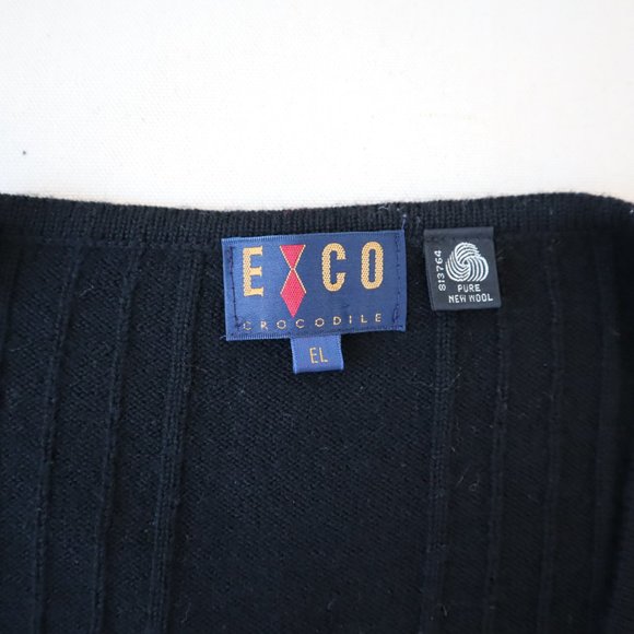 Vintage Exco Crocodile Wool Button Up Vest, Size Large - Picture 9 of 12